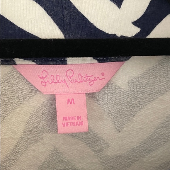 Lilly Pulitzer Navy and White Quarter Zip - Picture 2 of 11